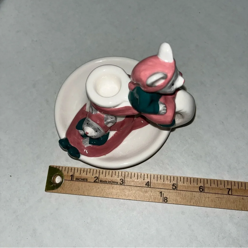 Applause A‎ Pair of Mice Ceramic Candlestick